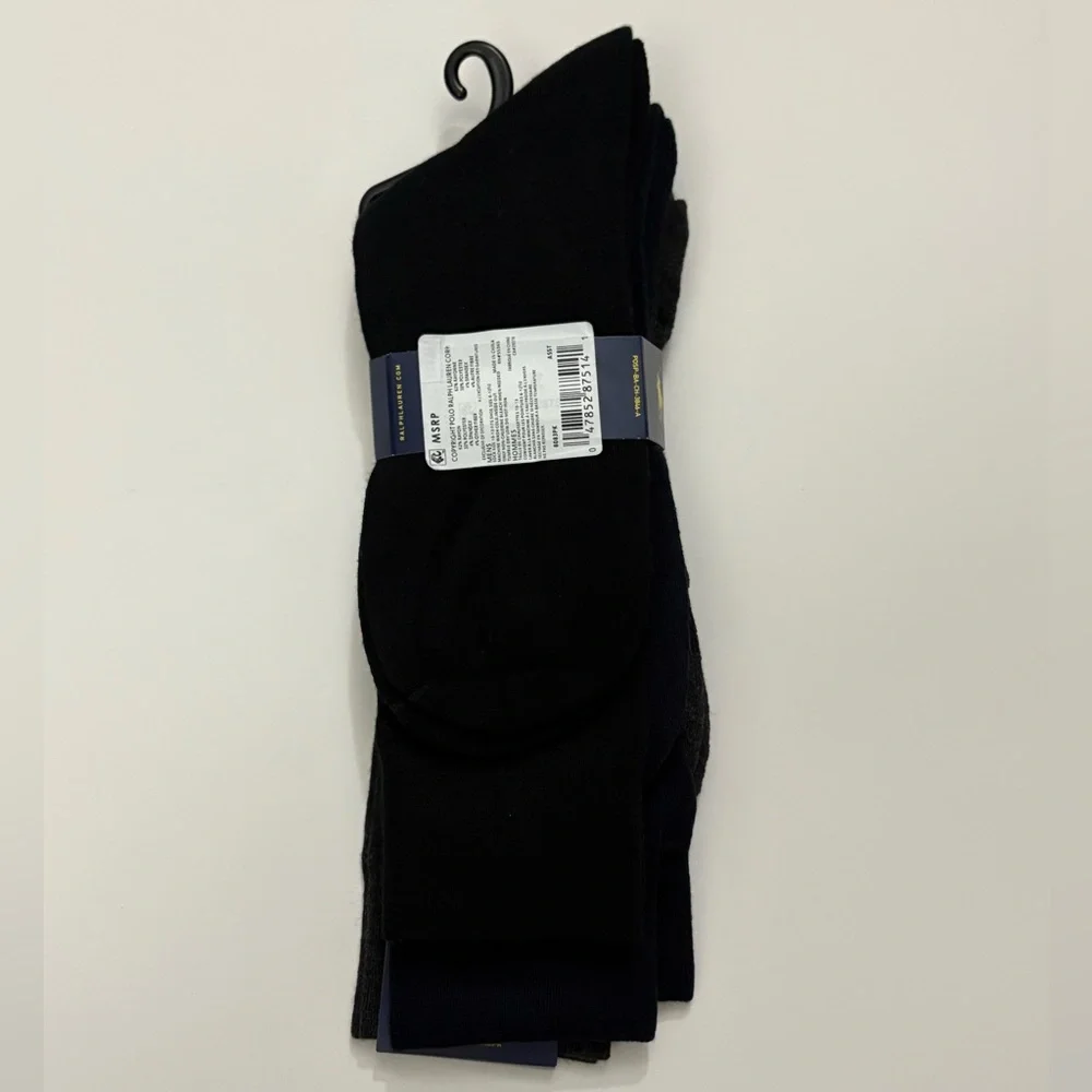 Polo Ralph Lauren Viscose Cushioned Crew Socks 3 pack
